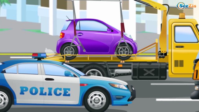 Видео для детей Полицейские машинки в Городке Мультики для детей 2017