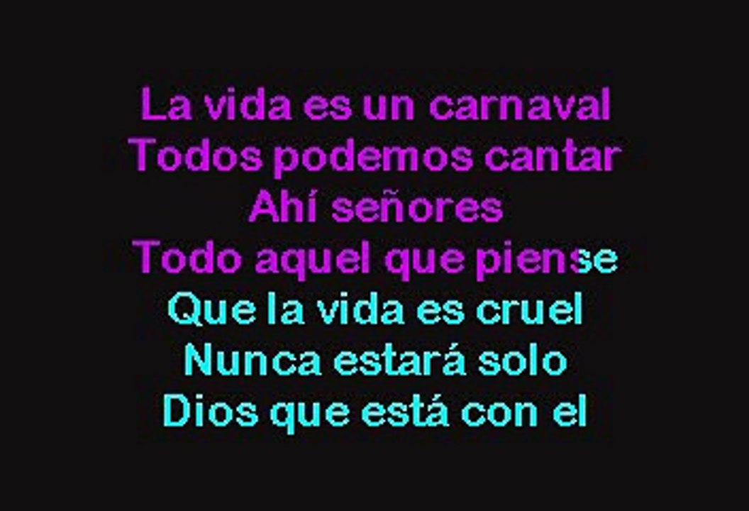 Celia Cruz - La Vida Es Un Carnaval (Karaoke)
