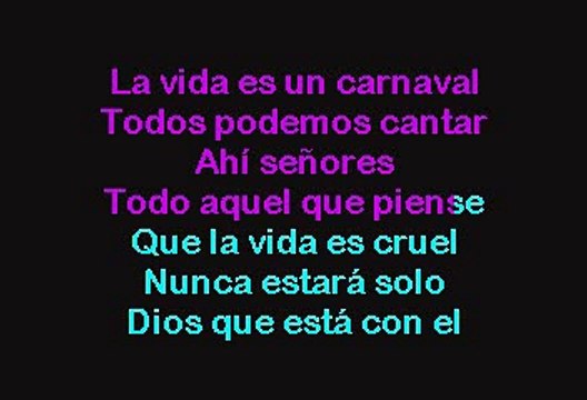 Celia Cruz - La Vida Es Un Carnaval (Karaoke)