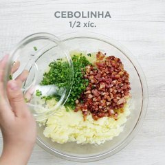 Salgado - Bolinhos de Batata, bacon e queijo