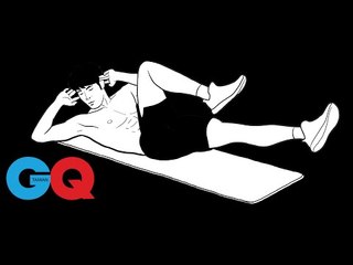 腹外斜肌轉體仰臥起坐｜GQ active