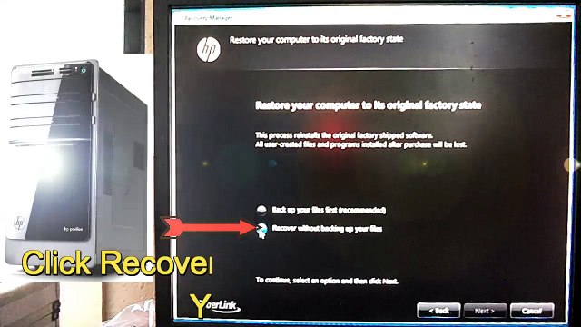 HP Pavilion P7-1234 Desktop Factory Reset Window 7