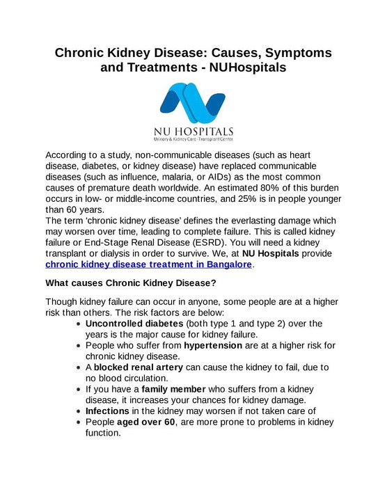 kidney Failure Treatment in India at NU Hospitals
