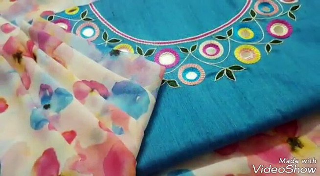 Latest#Beautiful #Neck designs#Mirror work#For kurtas#kurtis#suits