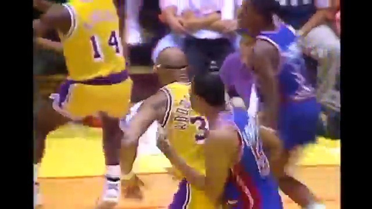 62 Vinnie Johnson Rises for Two Handed Tip Dunk (1989 NBA Finals)