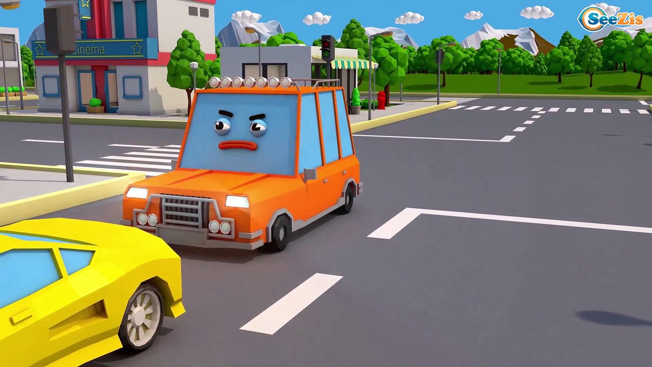 FUN CARS COLOR Transportation Cartoon for Kids w Colors for Toddlers Nursery Rhymes