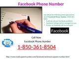 How Can I Contact Facebook Phone Number Team For Help 1-850-361-8504?