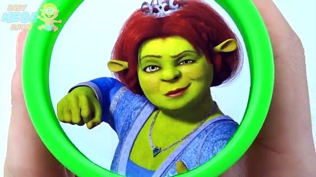 Сups Stacking Toys Play Doh Clay Frozen Elsa Spongebob Shrek Fiona Jerry Holly Learn Color