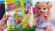 Boneca Baby Alive Sara Colorindo a Frozen Elsa e Anna do Livro Disney Frozen Crayola Color