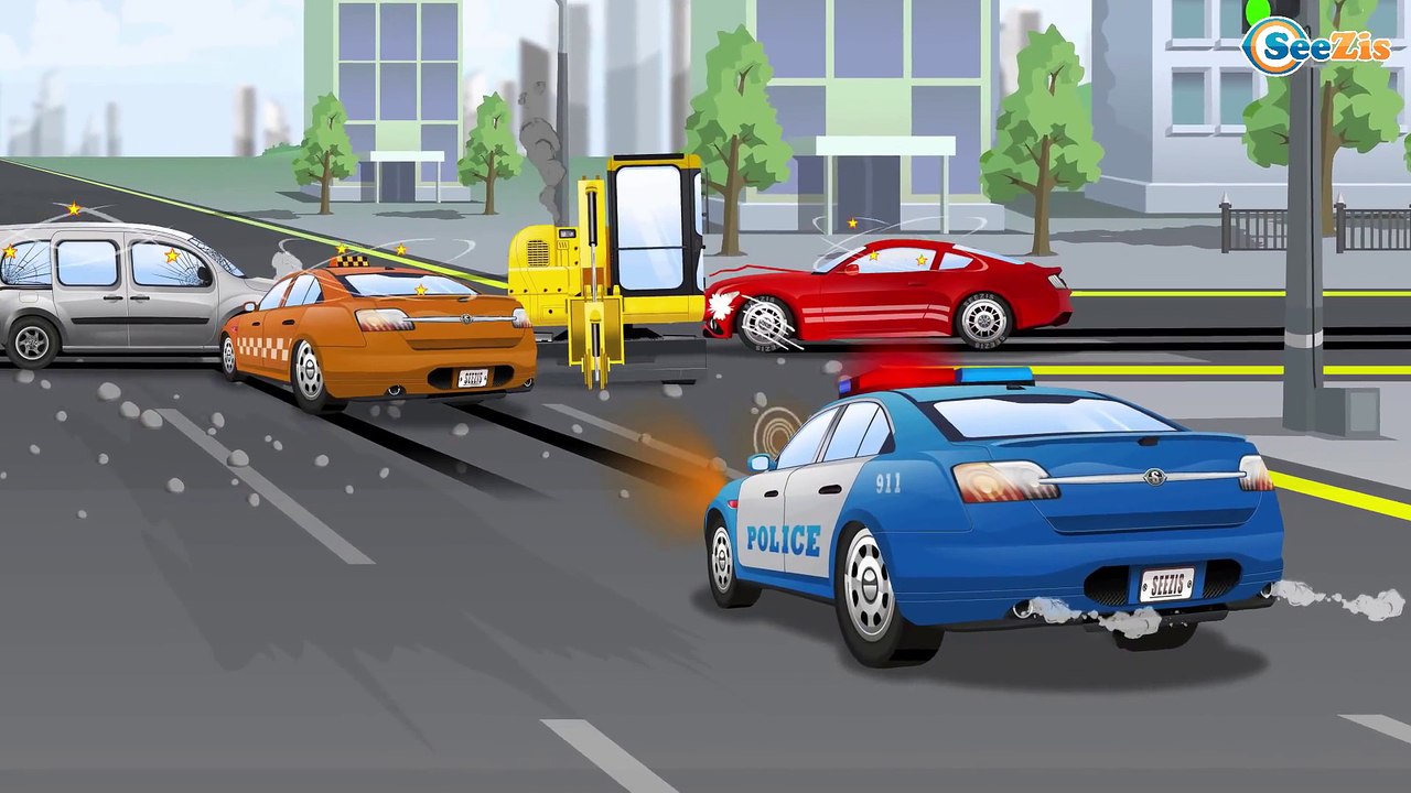 Police Car & Racing Cars and Tow Truck Full Episode - Cop Car Real Race Cartoon for Kids