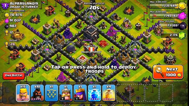 Clash of Clans - Defenseless Champion #15 Hogging a Maxed Base...