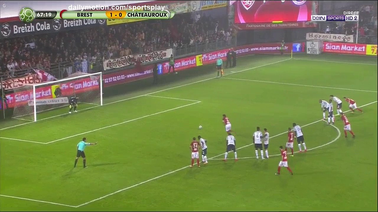 Bruno Grougi penalty Goal HD - Brest 2 - 0 Chateauroux - 28.07.2017 (Full Replay)