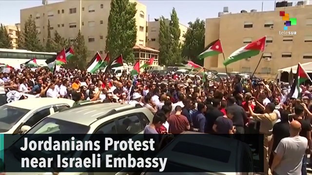 Jordanians Protest near Israeli Embassy