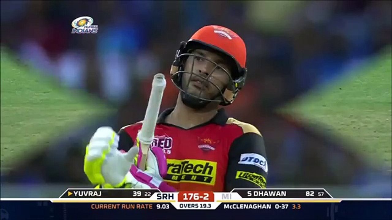 Yuvraj Singh Hit Wicket Ipl 2016 Srh V Mi