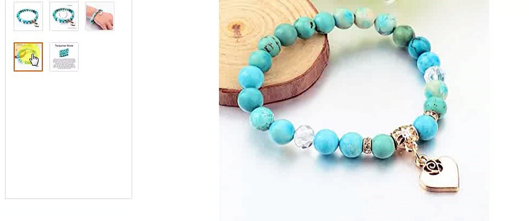 Gold Plated Heart Bracelet for Men/Women with Turquoise Stone