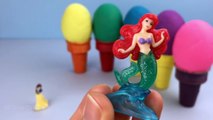 Glitter Play Doh Kinder Surprise Eggs Learn Colors Frozen Elsa Ariel Rapunzel Lala Do Play