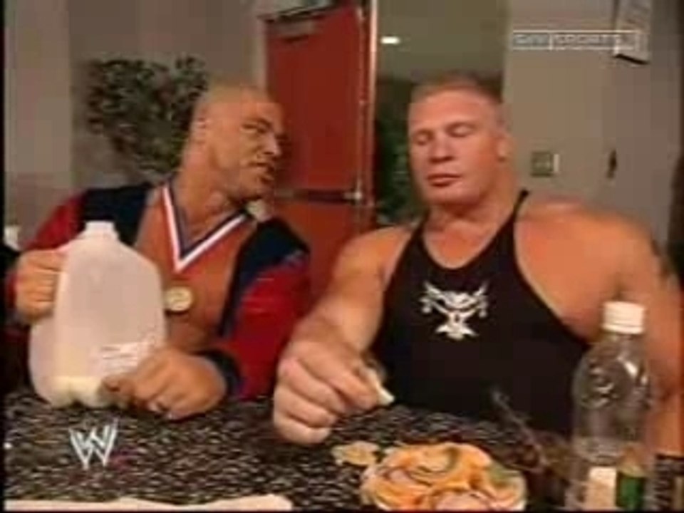 Brock Lesnar Und Kurt Angle Streiten :D