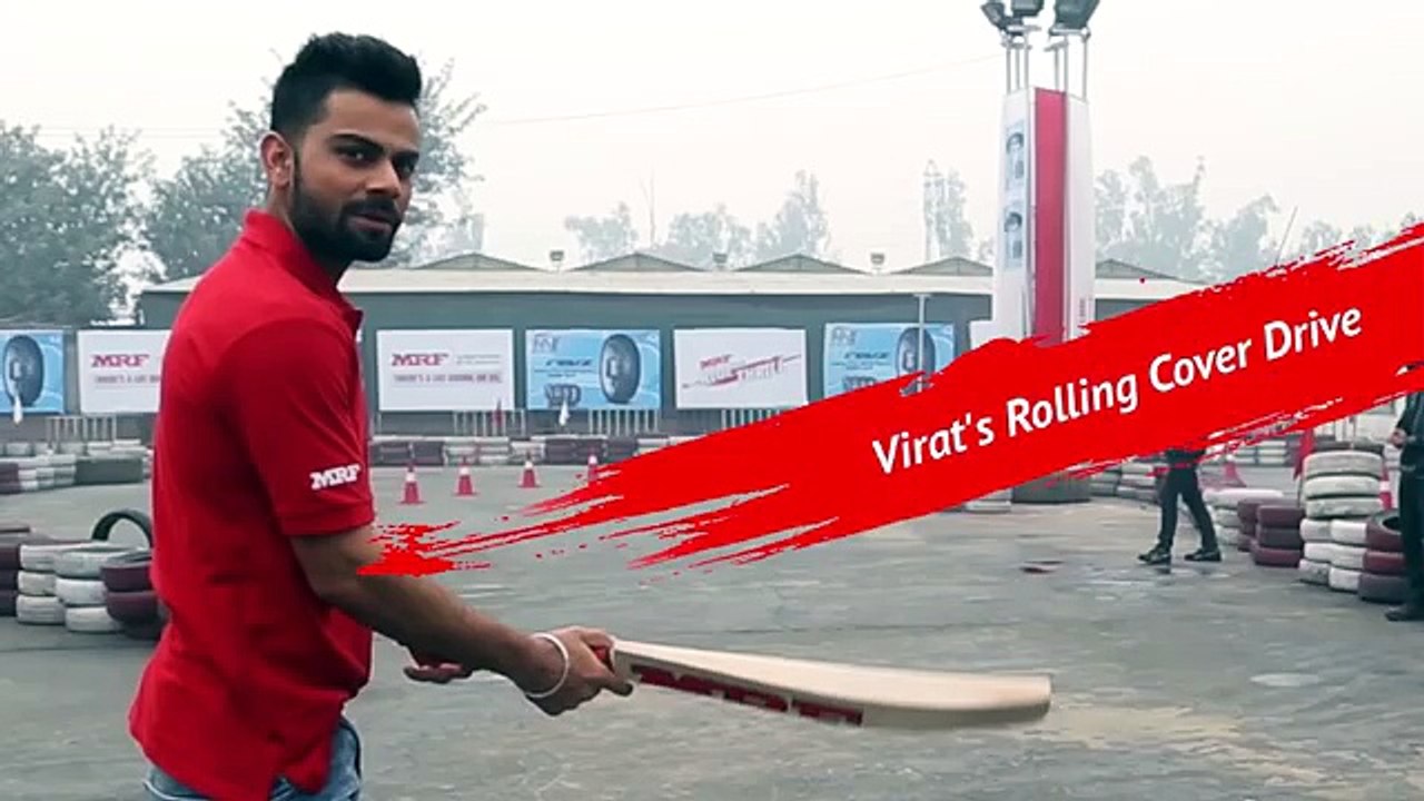 Virats Rolling Cover Drive Trick Shot during MRF Shoot