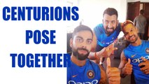 Virat Kohli share pic with centurions Shikhar Dhawan and Cheteshwar Pujara| Oneindia News