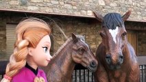 Y Ana persigue pollos Chicas huevos huevos huevos caídas granja caballo alguien niños pequeños elsa