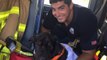 Heroic firefighter rescues dog from drowning