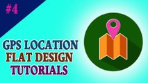 GPS Location Flat Icon Design | UI/UX Design |Photoshop Tutorials