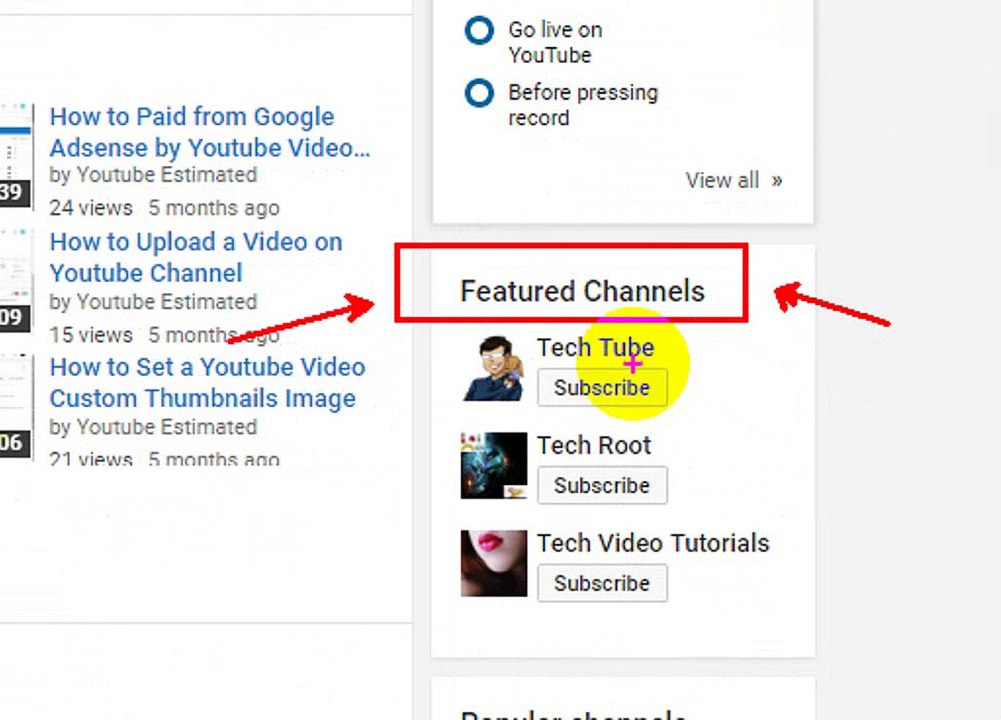 How to Add Youtube Featured Channels