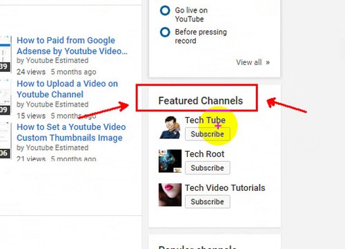How to Add Youtube Featured Channels