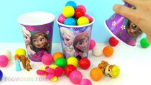 FROZEN Bubble Gum Surprise Cups Sofia the First FashEms Paw Patrol Shopkins Surprise Toys!