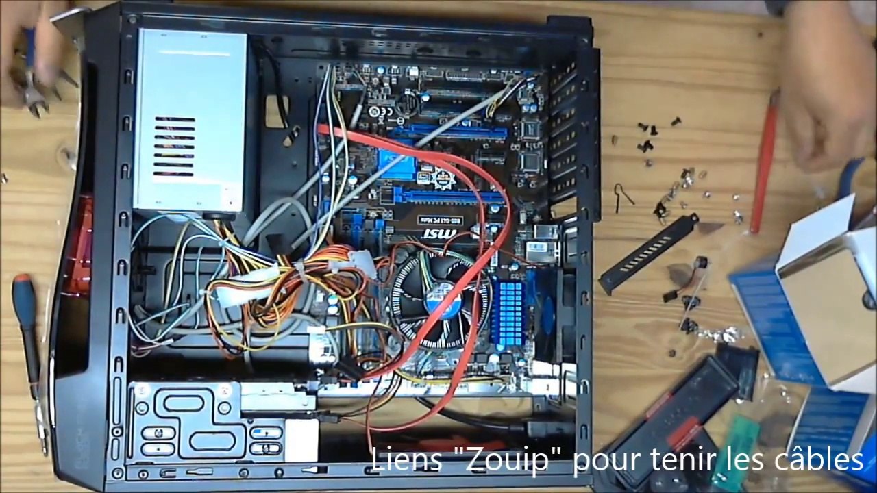 Montage d'un ordinateur fixe a partir de pièces détachées étape 13 les Zouip
