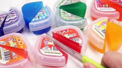 How To Make Surprise Clay Slime Jelly Pudding - DIY Mini Square Gummy Recipe Play