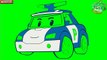 Para colorear dibujos animados para colorear dibujar AGV policía poli Robocar coche Poli