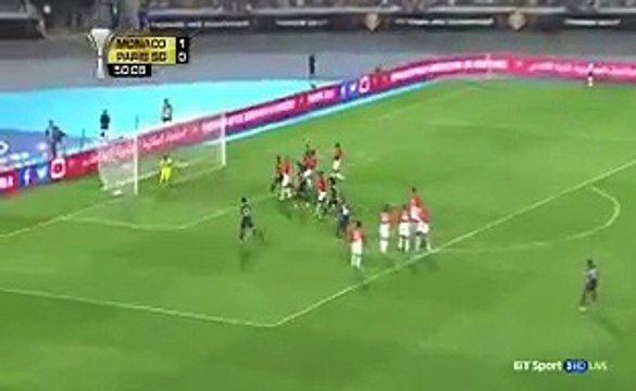Bijou de Dani Alvès sur coup franc Monaco PSG !