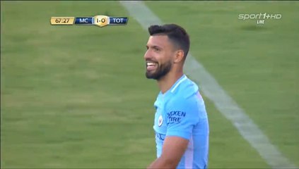 Sergio Aguero Incredible Miss ! on 1 HD - Manchester City 1-0 Tottenahm Hotspur - 30.07.2017 HD