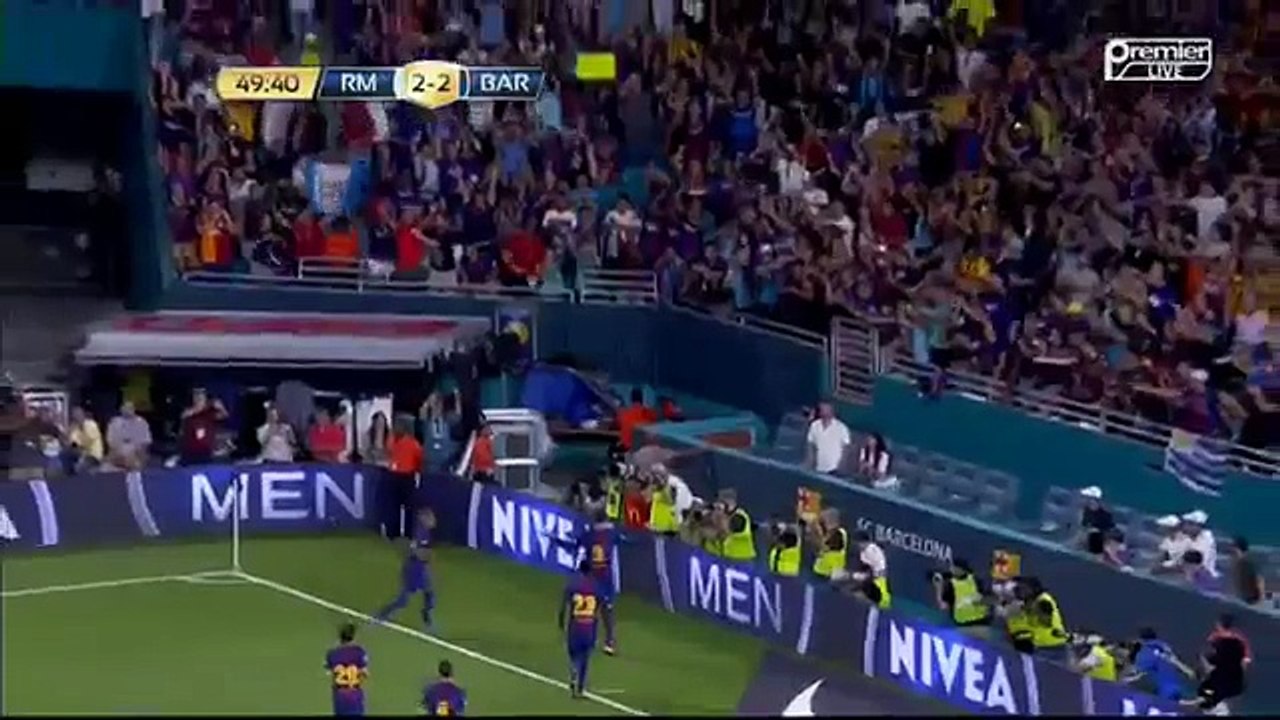 Gerard Pique Goal Real Madrid vs Barcelona 2-3 International Champions Cup 29.07
