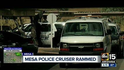 Authorities search for suspect who hit police cruiser in Mesa