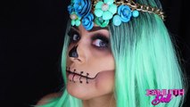 Maquillage tutoriel visage de halloween calaverico