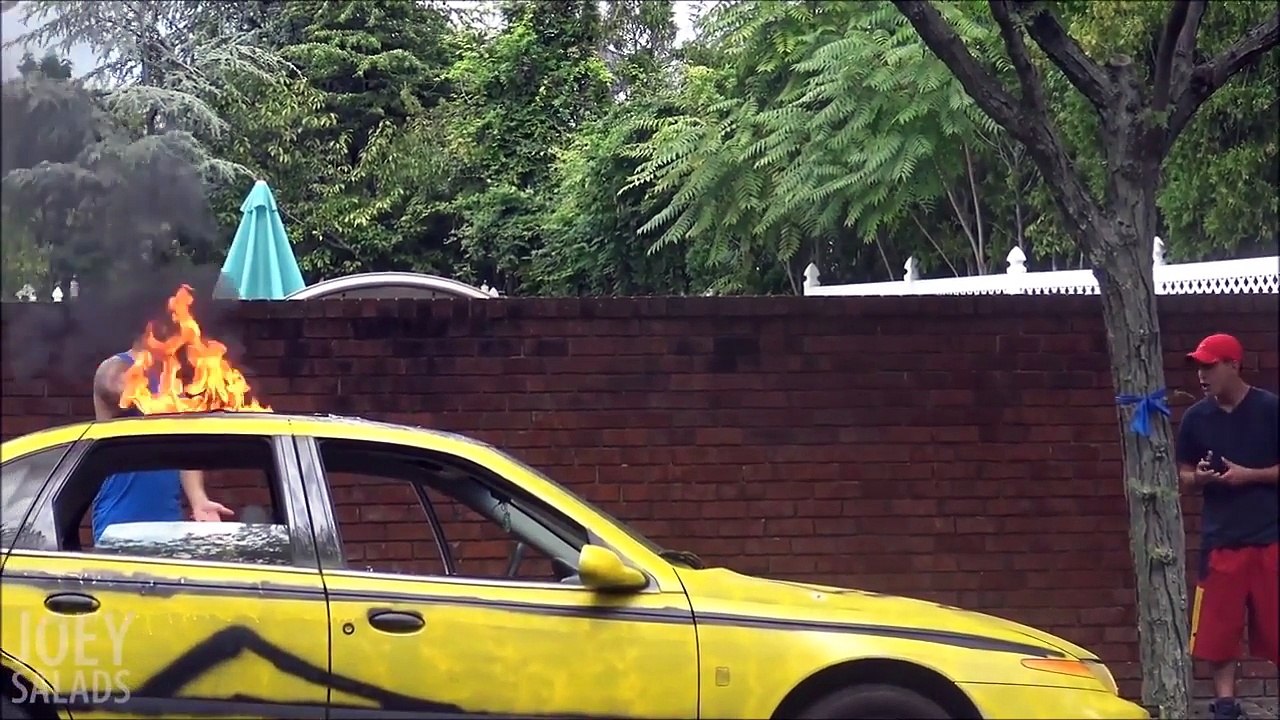 Crazy Car On Fire Prank