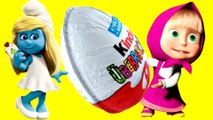 Unboxing kinder Surprise eggs Masha and The Bear, schlumpfe smurf