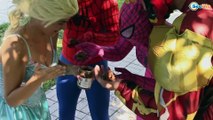 Superhero Real Life Spiderman & Batman & Hulk | w/ Frozen Elsa TOILET PRANK