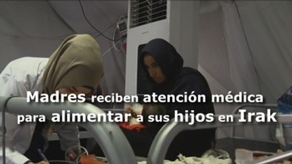 Madres reciben atención médica para alimentar a sus hijos en Irak