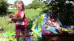 Пикник с Колясками и Палаткой Ярослава Прыгает на Батуте Огромный КОТ Видео для детей