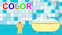 Learn Colors Baby Doll Bath Time With Bubble Gum For Kids Children Toddlers | How To Learn English Animation