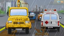 Real Fire Truck Car Rescue With Ambulance and Police Car - Cars & Trucks Cartoon for Kids