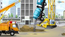 The Big Red Truck on the road in the City | Construction Car Kids Cartoon