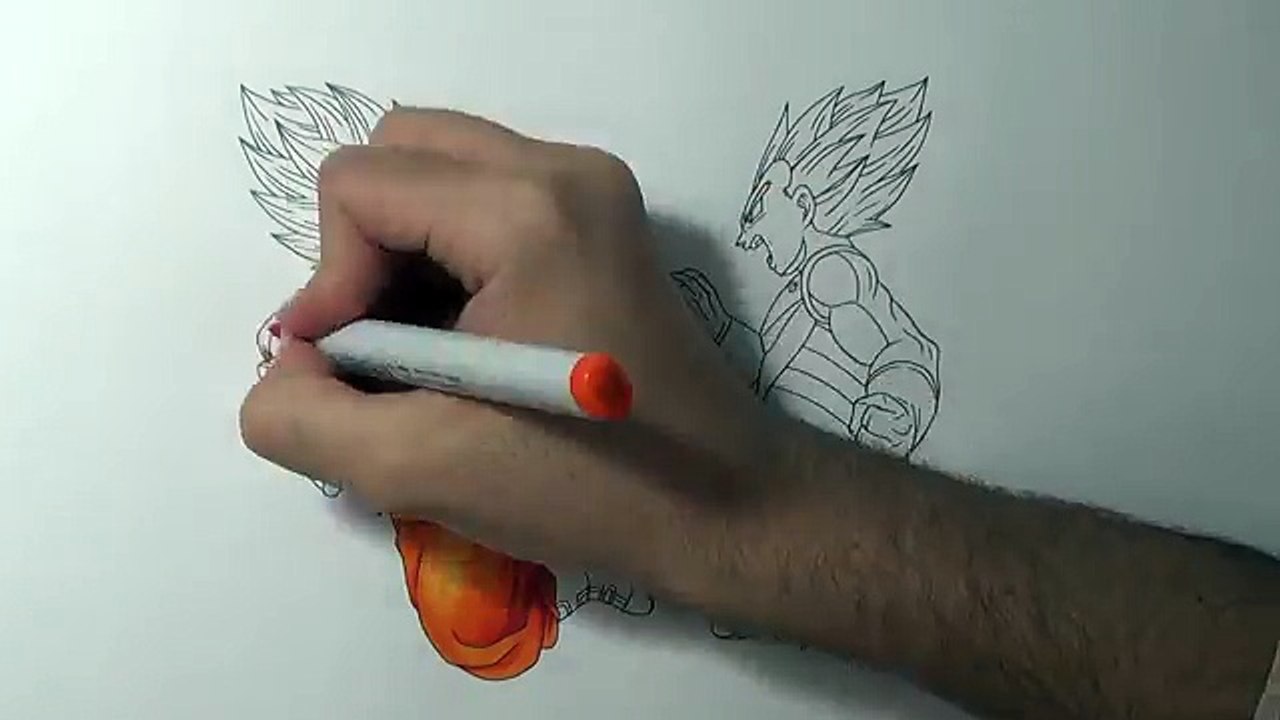 Balle Bleu dessin Vitesse contre Goku vegeta super saiyan dragon super