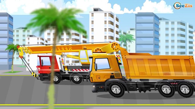 МУЛЬТИК Большие Рабочие Машины Бульдозер и Экскаватор в Городке Мультфильмы для детей