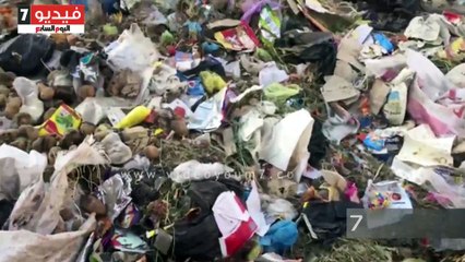 سيارات مجلس مدينة طما بسوهاج تلقى القمامة فى محيط المدارس