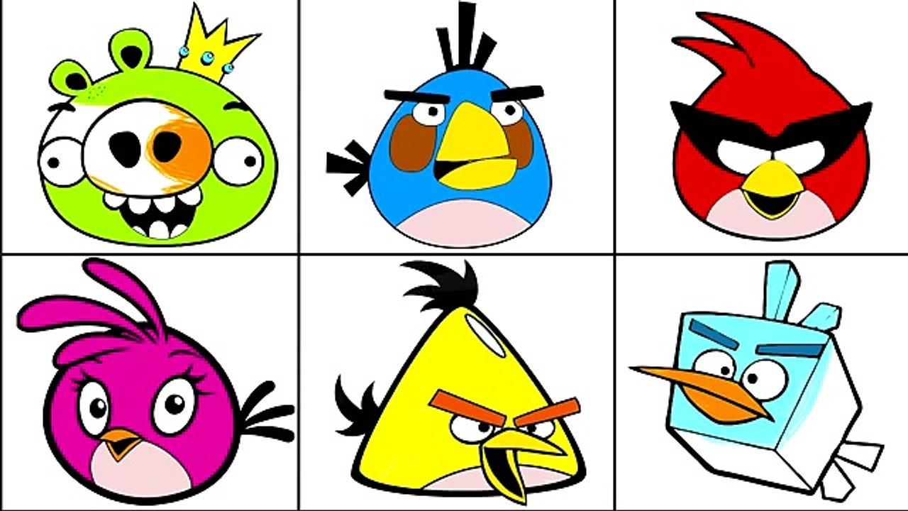 En colère des oiseaux enfants coloration pour enfants mélanger stock