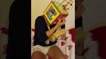 Guy Gets Kids Toy Stuck on Head